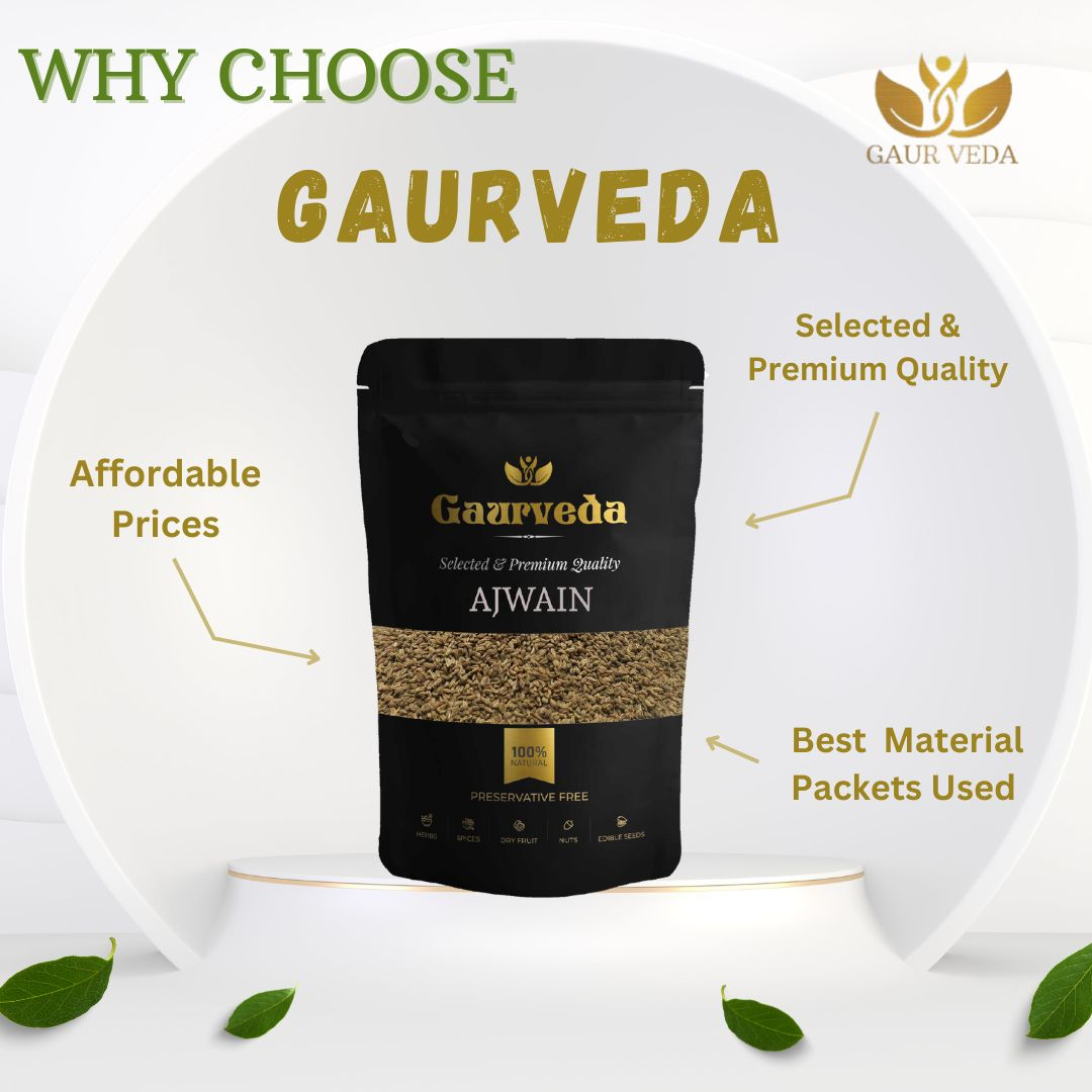 GAURVEDA Ajwain Seeds  - Carom Seeds for Authentic Indian Cooking | Fresh, Aromatic & Flavorful Spice | Perfect for Tadka & Digestive Aid | 1000 Grams