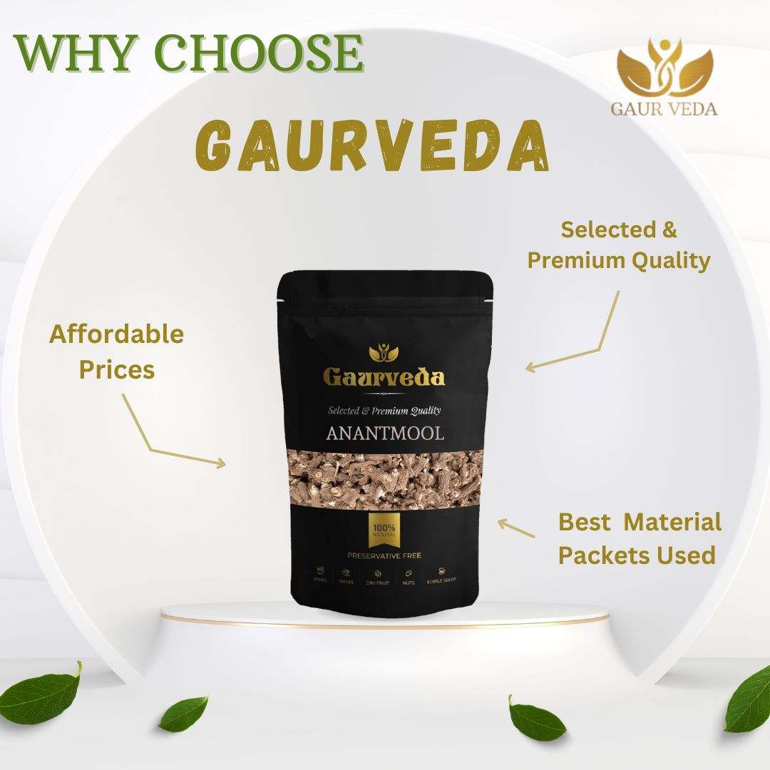 GAURVEDA Anantmool 100% Natural & Pure | Traditional Ayurvedic Herb/Seed/Powder | Supports Wellness & Daily Health | Ideal for Herbal Remedies, 100 Grams