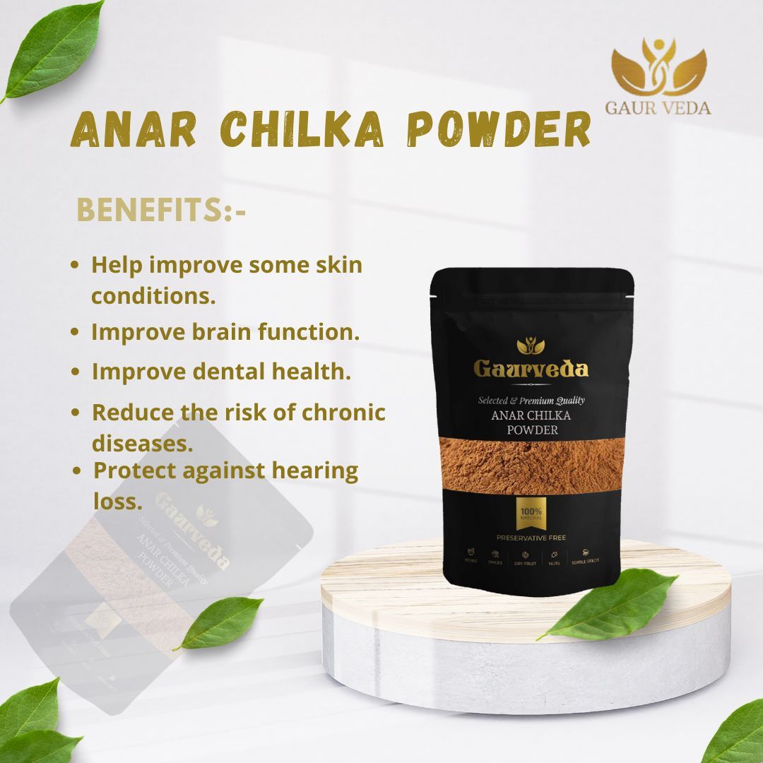 GAURVEDA Anar chilka Powder 100% Natural & Pure | Traditional Ayurvedic Herb/Seed/Powder | Supports Wellness & Daily Health | Ideal for Herbal Remedies, 100 Grams