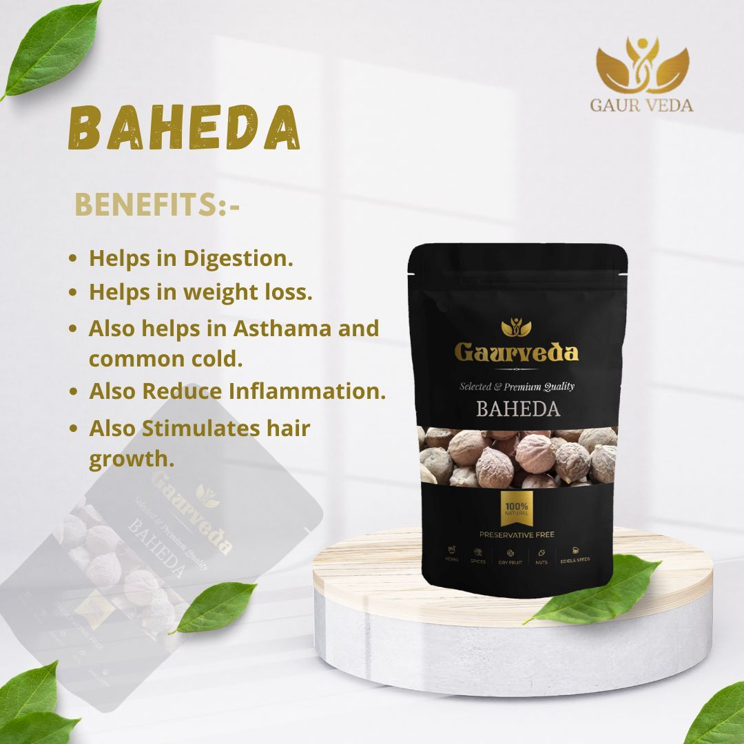 GAURVEDA Baheda 100% Natural & Pure | Traditional Ayurvedic Herb/Seed/Powder | Supports Wellness & Daily Health | Ideal for Herbal Remedies, 1000 Grams