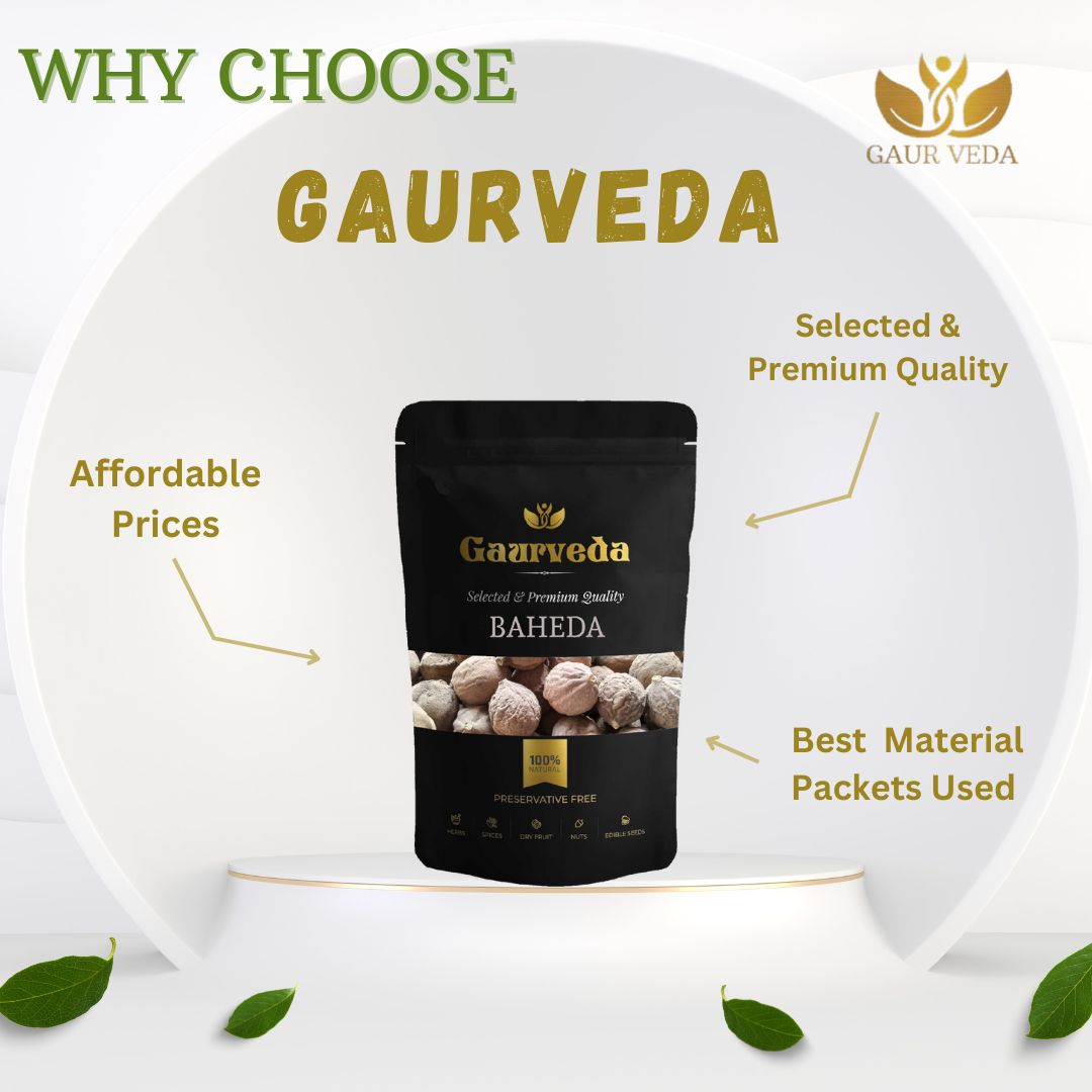 GAURVEDA Baheda 100% Natural & Pure | Traditional Ayurvedic Herb/Seed/Powder | Supports Wellness & Daily Health | Ideal for Herbal Remedies, 1000 Grams