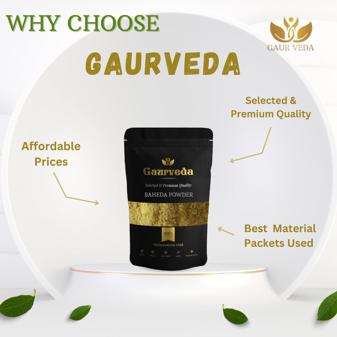 GAURVEDA Bahera Powder - Baheda Powder - Terminalia Bellirica Pdr. - Pure & Natural (100)