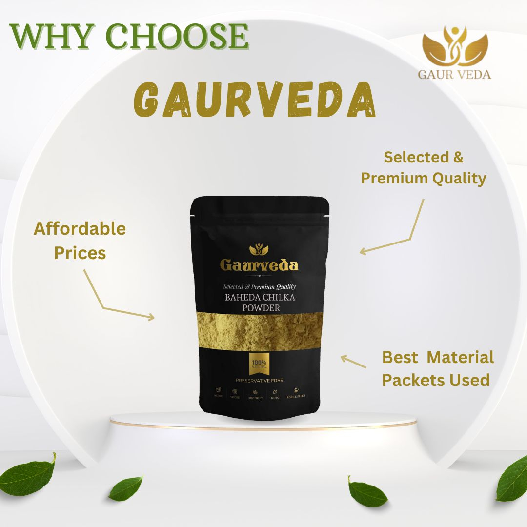 GAURVEDA Baheda chilka Powder 100% Natural & Pure | Traditional Ayurvedic Herb/Seed/Powder | Supports Wellness & Daily Health | Ideal for Herbal Remedies, 200 Grams