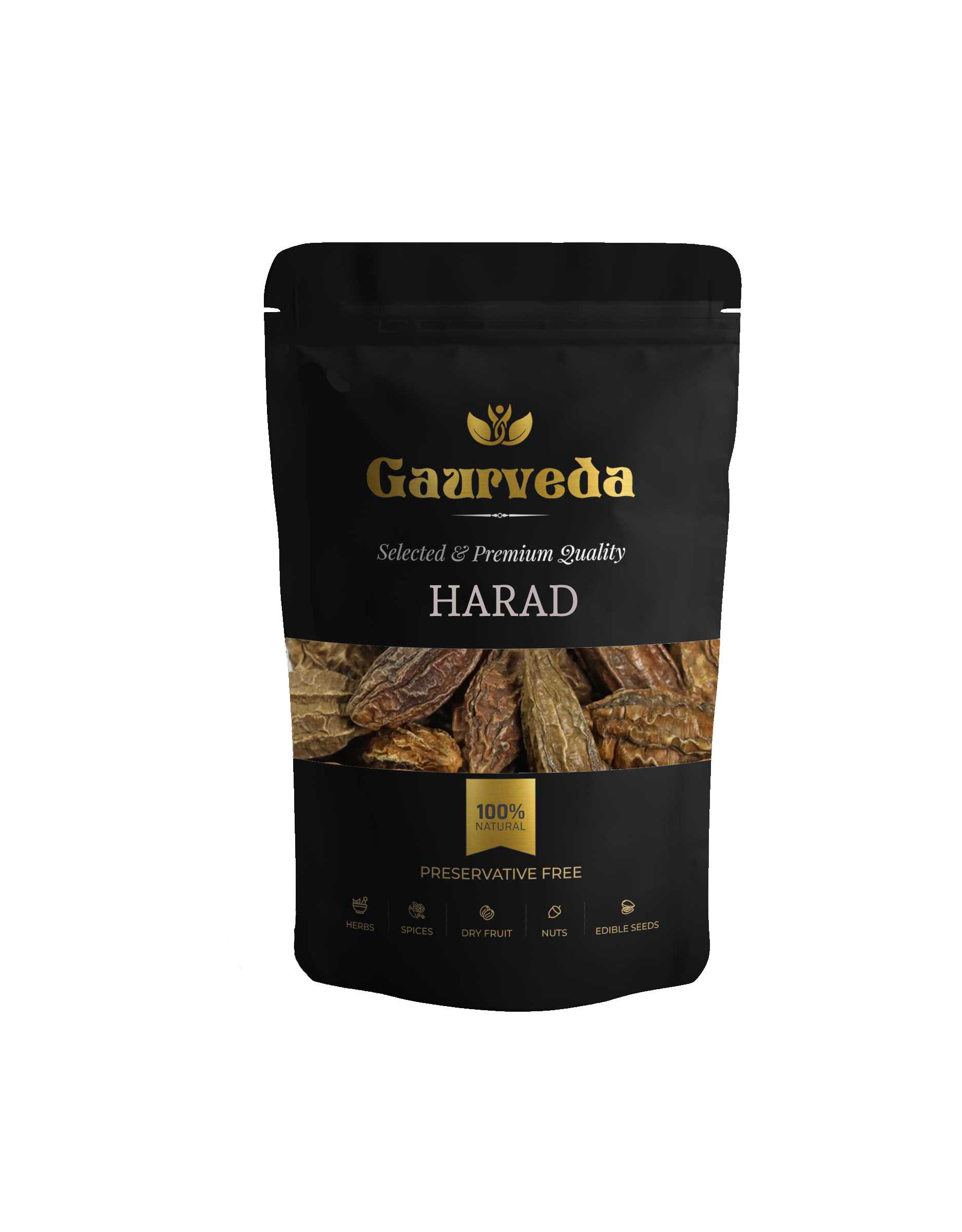 GAURVEDA Harad Badi Pili - Harad Big - Haritaki - Yellow Terminalia Chebula - Selected - Quality (100)