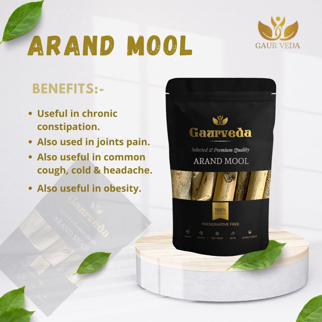 GAURVEDA Arand mool 100% Natural & Pure | Traditional Ayurvedic Herb/Seed/Powder | Supports Wellness & Daily Health | Ideal for Herbal Remedies, 100 Grams