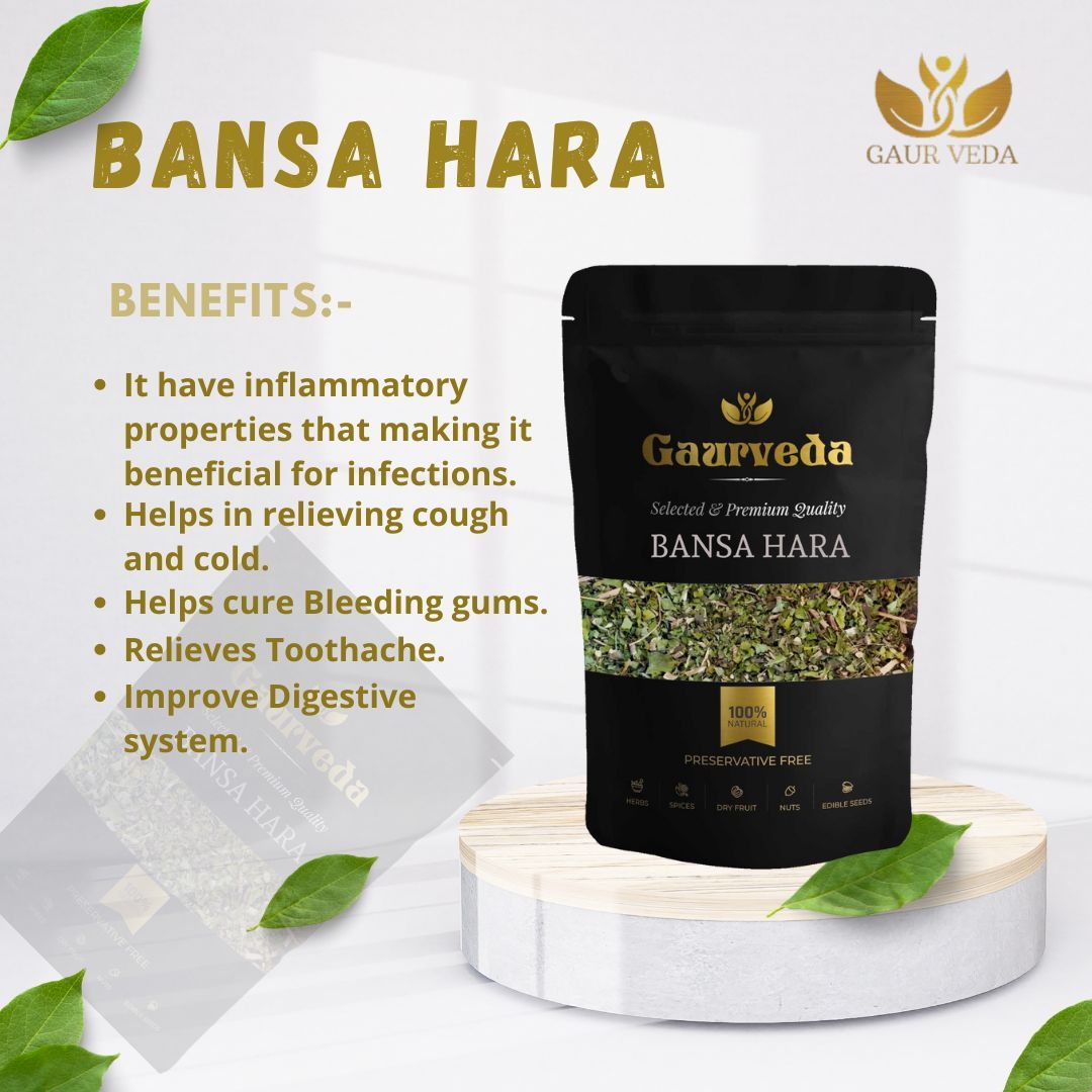 GAURVEDA Bansa Hara 100% Natural & Pure | Traditional Ayurvedic Herb/Seed/Powder | Supports Wellness & Daily Health | Ideal for Herbal Remedies, 100 Grams