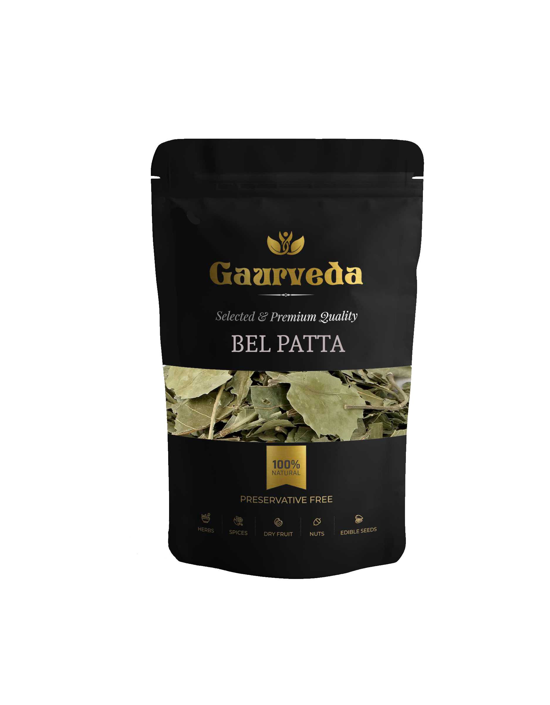 GAURVEDA Bel Patta Whole Leaves | Aegle Marmelos Leaves | Bael Patra | Herbal Raw Material for and Herbal Applications | Dried Botanical Ingredient (100 Grams)