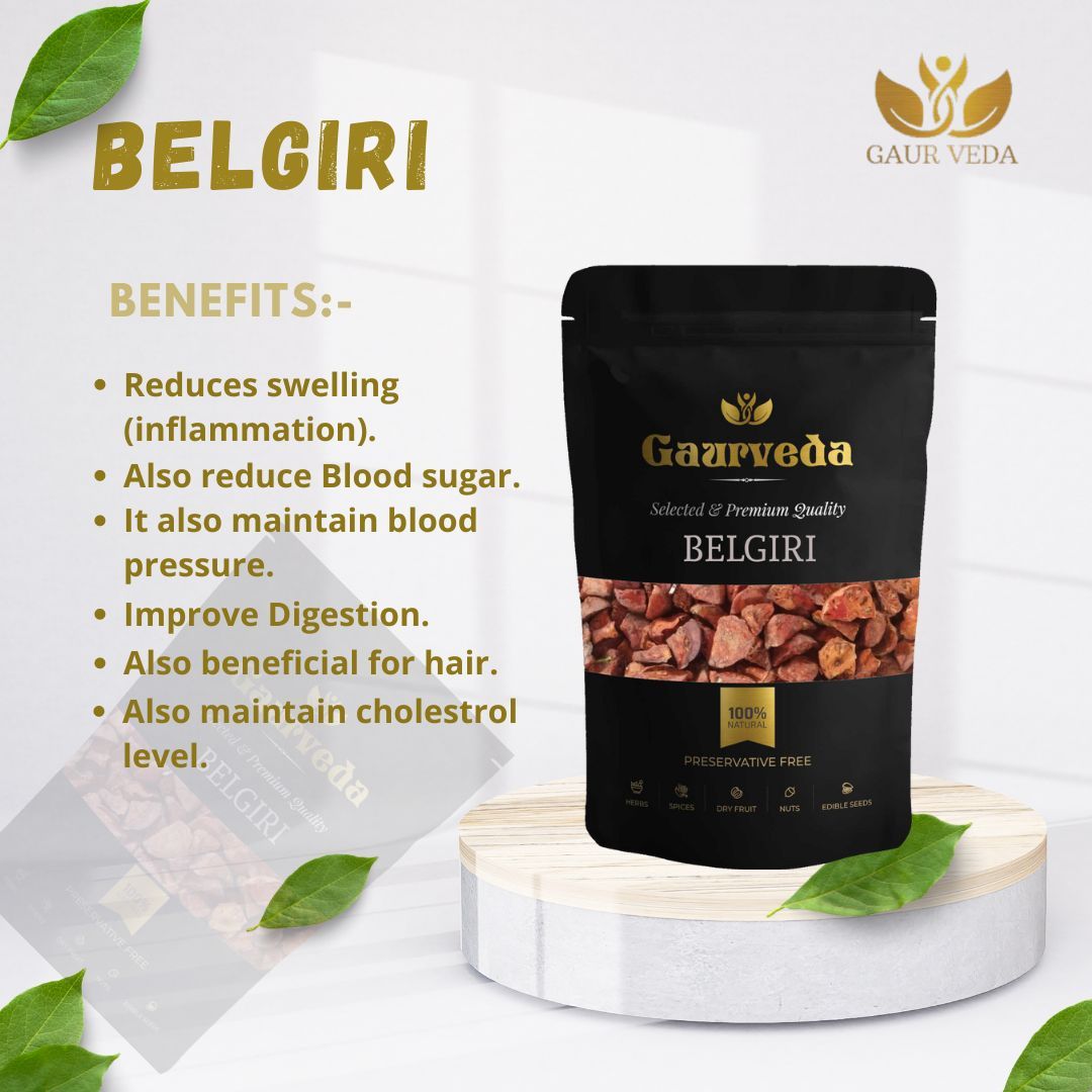 GAURVEDA Belgiri Whole Fruit | Aegle Marmelos Fruit | Bael Fruit | Herbal Raw Material for and Herbal Applications | Dried Botanical Ingredient (100 Grams)