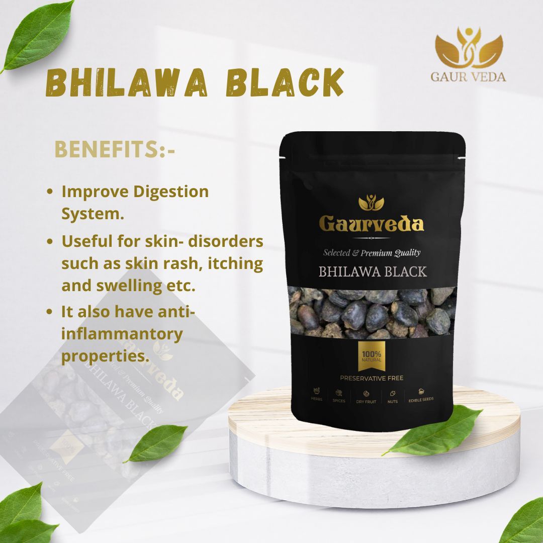 Gaurveda Bhilawa Seeds - Marking Nut - Bilava Beej - Bhilava - Bilawa - Selected - Quality (100)