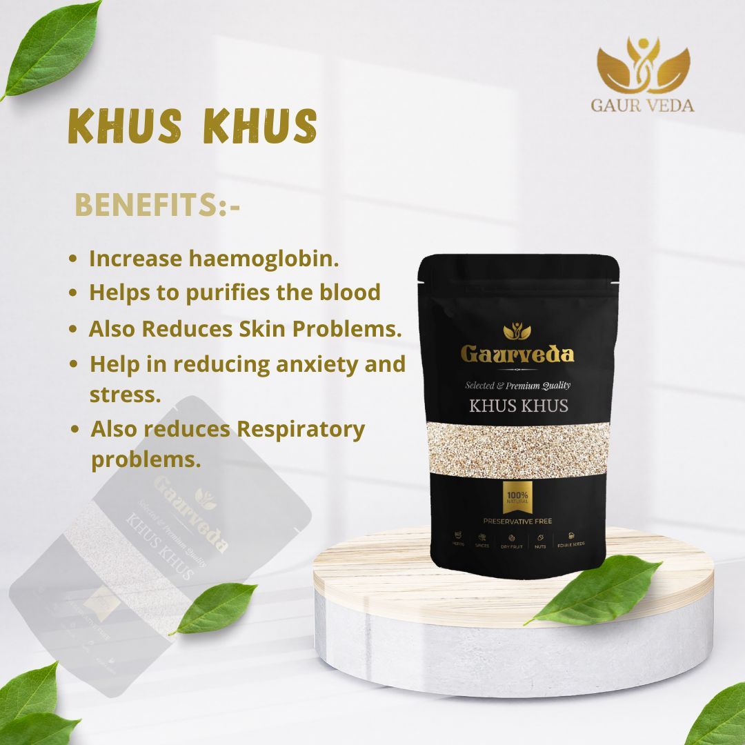GAURVEDA Khus Khus Seeds (Poppy Seeds) -, Natural & Fresh - Perfect for Cooking, Baking, Desserts & Traditional Indian Recipes | 100 Grams
