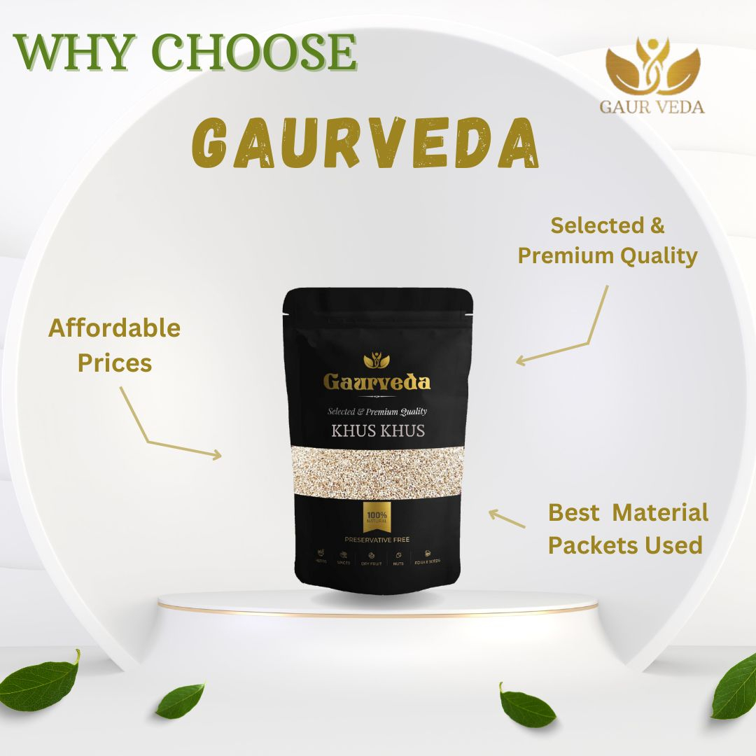 GAURVEDA Khus Khus Seeds (Poppy Seeds) -, Natural & Fresh - Perfect for Cooking, Baking, Desserts & Traditional Indian Recipes | 100 Grams