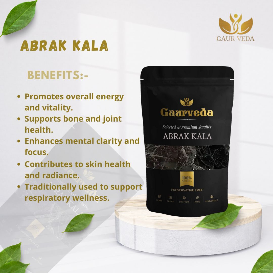 GAURVEDA Abhrak - Kala Bajra - Black Mica - Kala Abhrak - Pure & Natural (1000)