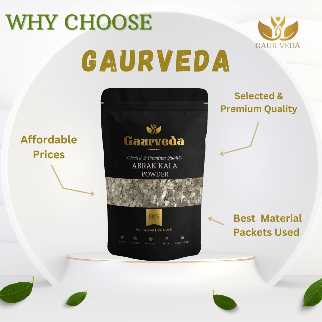 GAURVEDA Abrak Kala Powder 100% Natural & Pure | Traditional Ayurvedic Herb/Seed/Powder | Supports Wellness & Daily Health | Ideal for Herbal Remedies, 1000 Grams