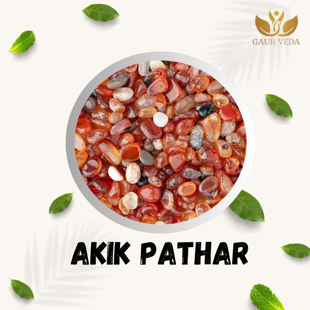 GAURVEDA Akik Pathar | Agate Stone | Chalcedony Gemstone | Herbal Raw Material for Traditional Preparations, Ayurvedic Applications and Spiritual Use | Natural Mineral Ingredient (100 Grams)