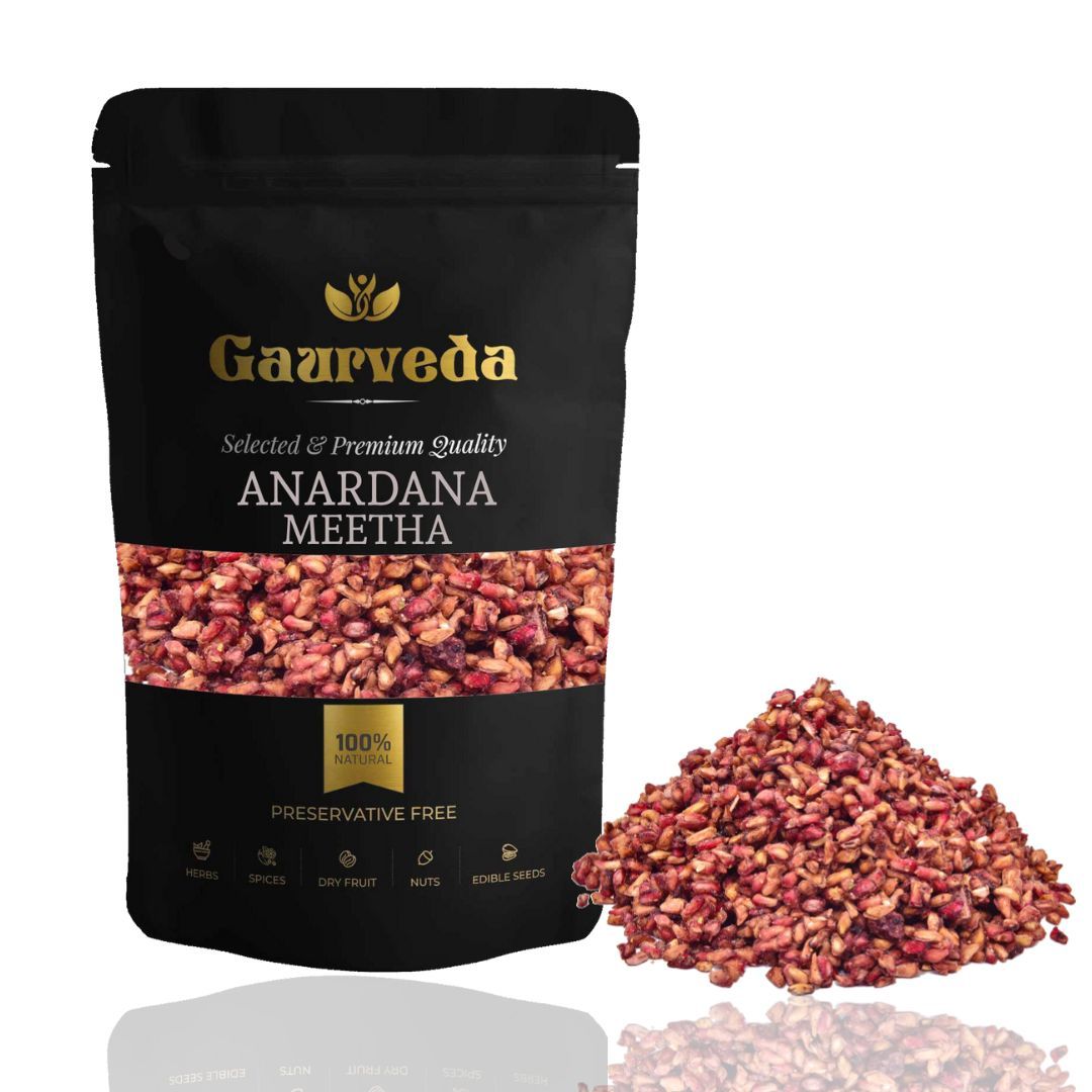 GAURVEDA Anardana Meetha: Tangy Sweet Delight, Natural Flavor, Digestive Aid, Perfect Indian Snack & Culinary Ingredient | 100 Grams