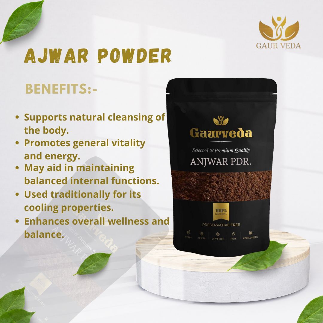 GAURVEDA Anjwar Powder | Alhagi Maurorum Powder | Camel Thorn Powder | Herbal Raw Material for, Herbal Decoctions and Formulations | Dried Botanical Churna (100 Grams)