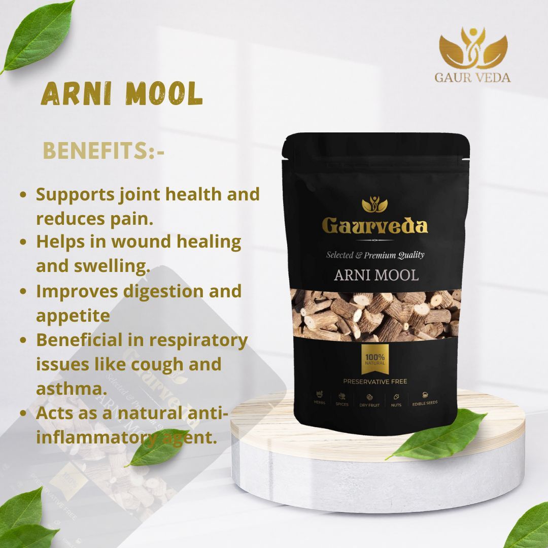 GAURVEDA Arni Mool Roots | Clerodendrum Phlomidis Roots | Arani Root | Herbal Raw Material for Traditional and Herbal Applications | Dried Botanical Ingredient (100 Grams)