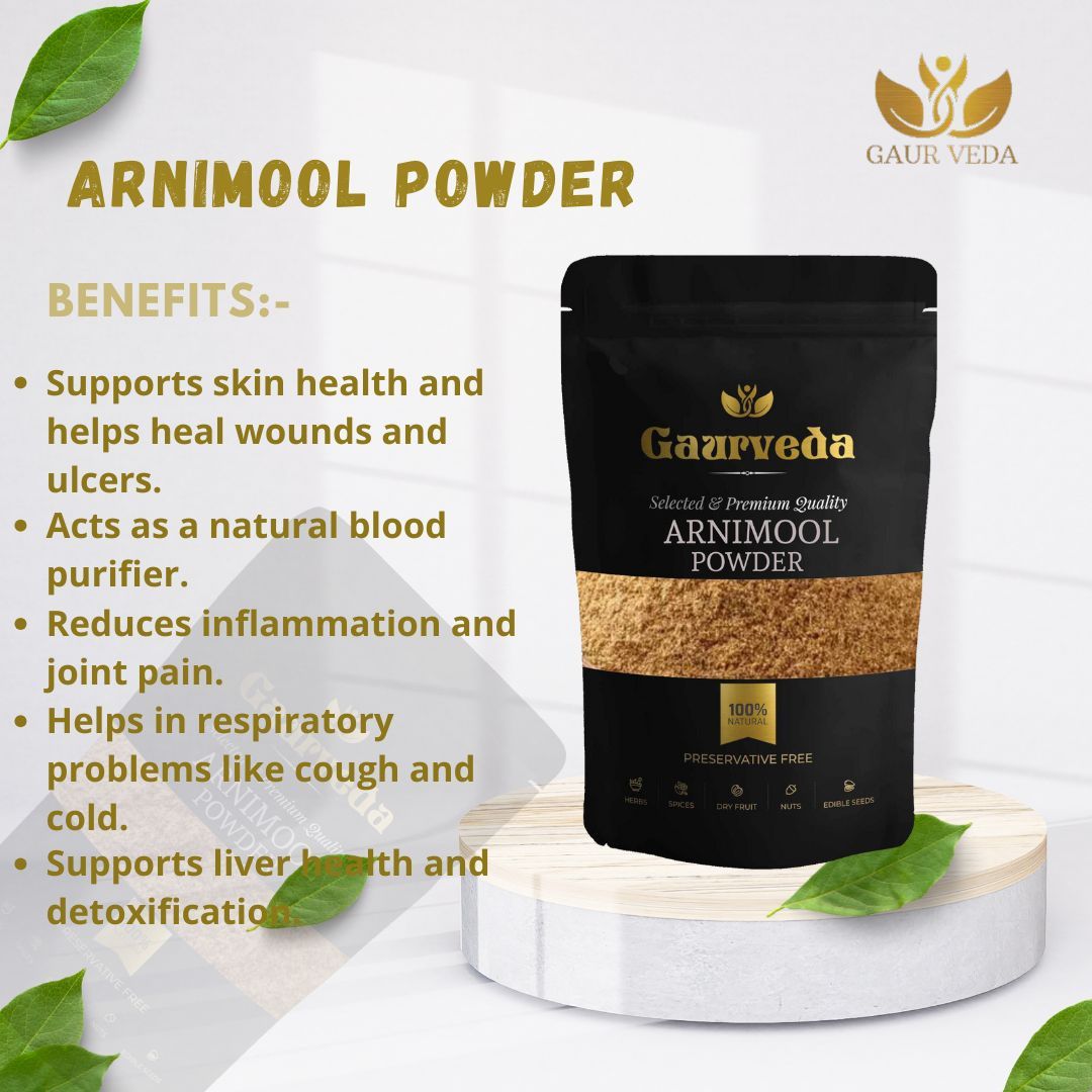 GAURVEDA Arni Mool Powder | Clerodendrum Phlomidis Root Powder | Arani Root Churna | Herbal Raw Material for and Herbal Formulations | Dried Botanical Churna (100 Grams)