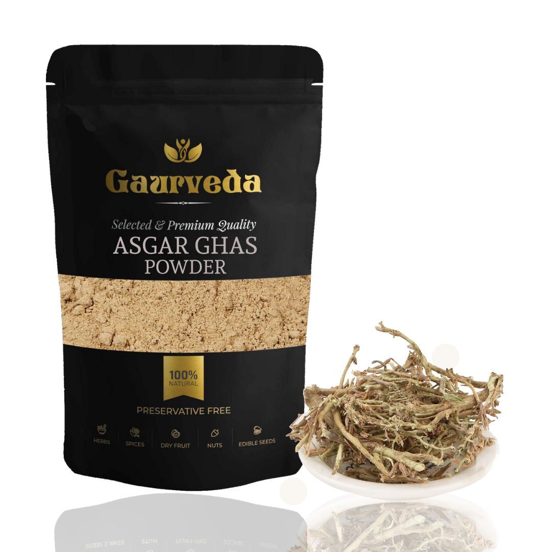 GAURVEDA Asgar Ghas Powder | Saccharum Spontaneum Powder | Kans Grass Churna | Herbal Raw Material for Traditional Uses and Ayurvedic Formulations | Fine Dried Botanical Powder (100 Grams)