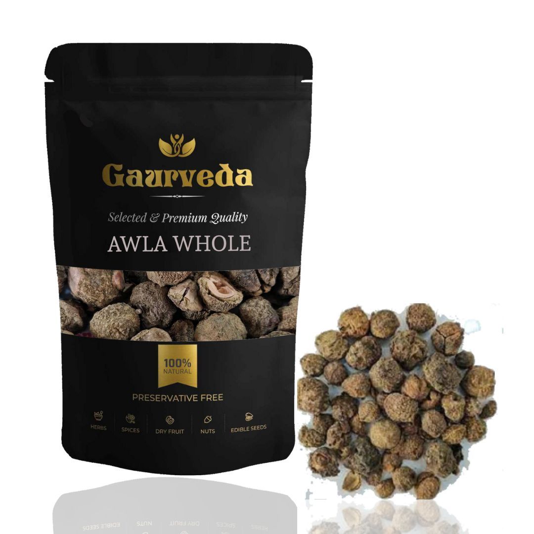 GAURVEDA Amla Whole Dried Fruit | Phyllanthus Emblica | Indian Gooseberry Whole | Herbal Raw Material for and Herbal Formulations | Dried Botanical Ingredient (100 Grams)