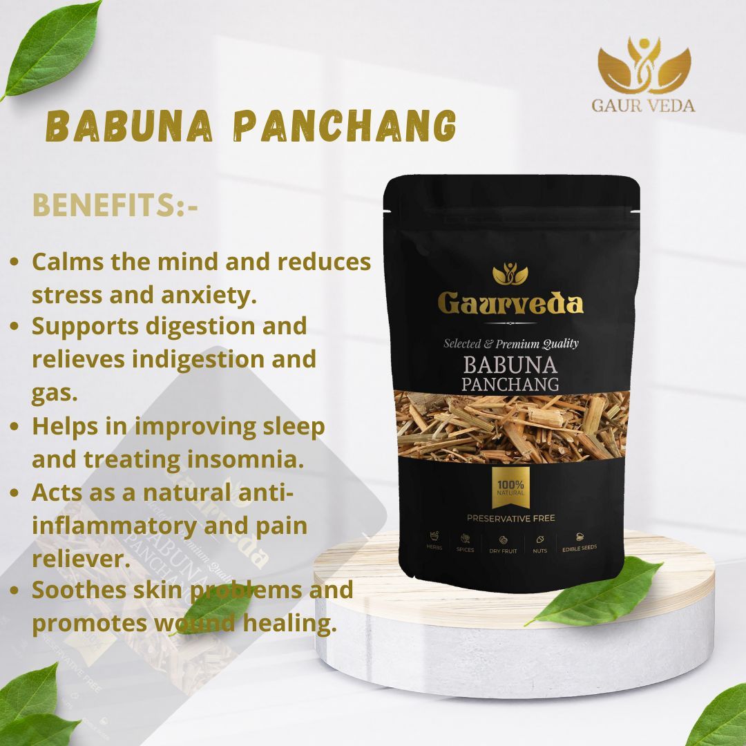 GAURVEDA Babuna Panchang Whole Plant | Matricaria Chamomilla | Chamomile Panchang | Herbal Raw Material for Traditional Remedies and Ayurvedic Applications | Dried Botanical Ingredient (100 Grams)