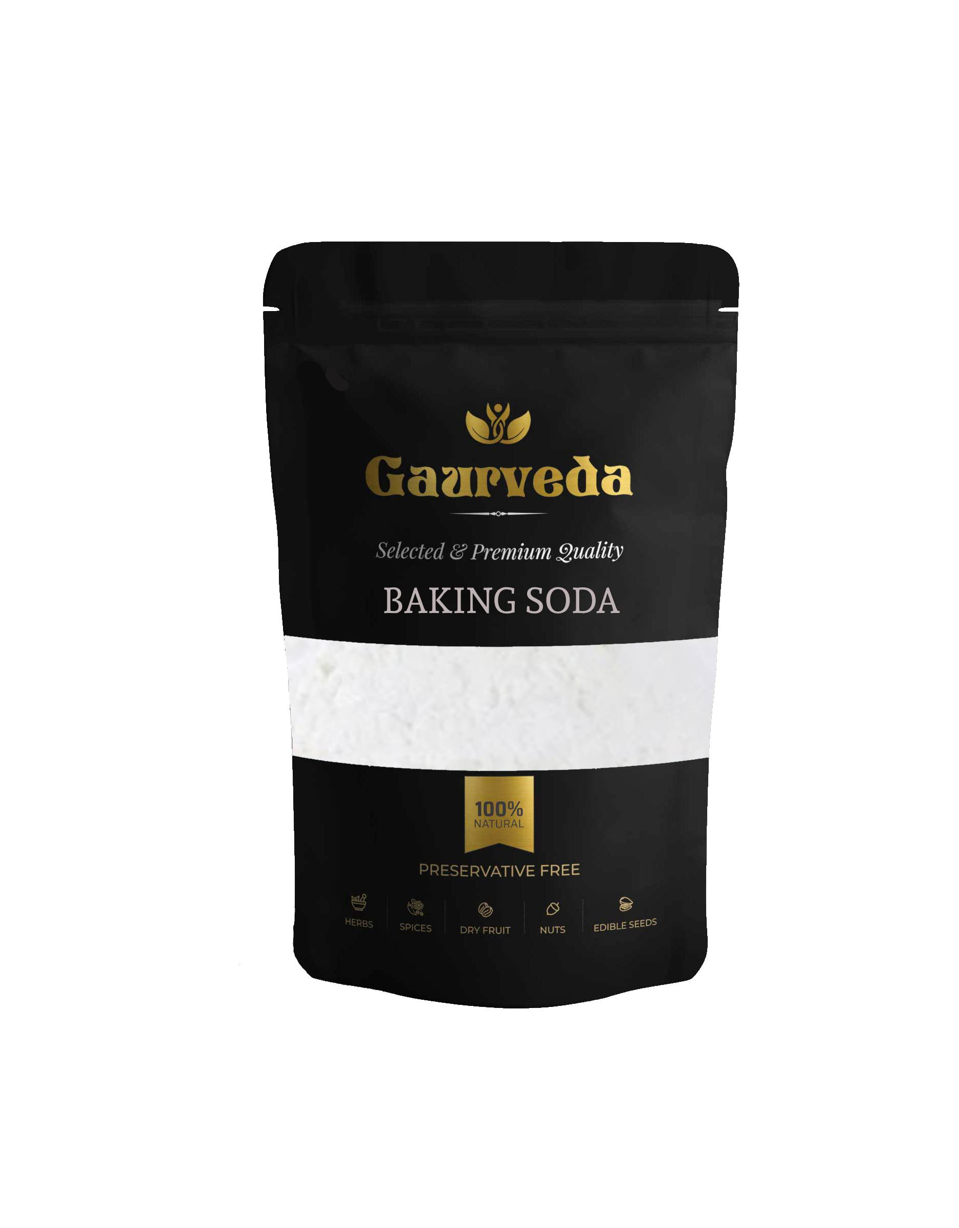 GAURVEDA Baking Soda: Pure Sodium Bicarbonate for Cooking, Baking & Cleaning | Versatile Kitchen Essential | Freshness Guaranteed | 500 Grams