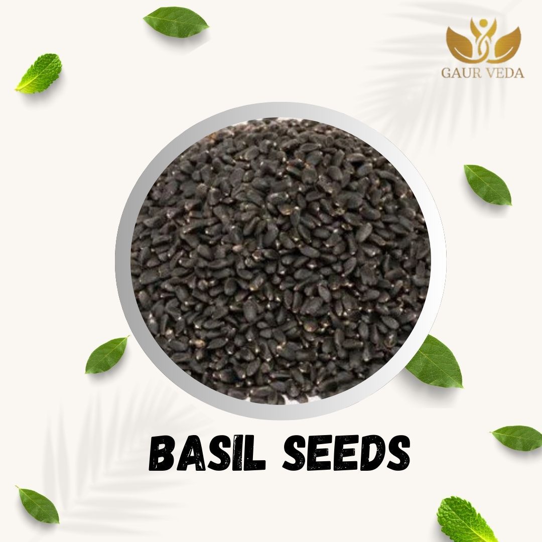 GAURVEDA Basil Seeds For Eating - Acts as Cooling Agent - For Weight Loss (100 Grams, Basil Seeds)