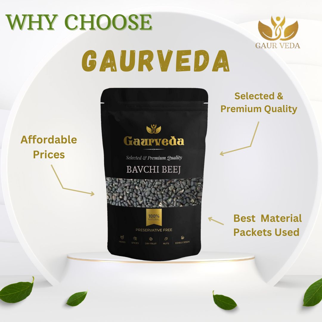 GAURVEDA Bavchi beej 100% Natural & Pure | Traditional Ayurvedic Herb/Seed/Powder | Supports Wellness & Daily Health | Ideal for Herbal Remedies, 100 Grams