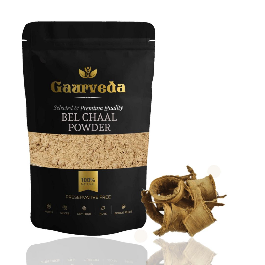 GAURVEDA Bel Chaal Powder | Aegle Marmelos Stem Bark Powder | Bael Bark Churna | Herbal Raw Material for Ayurvedic Formulations, Decoctions and Herbal Preparations | Dried Botanical Powder (100 Grams)