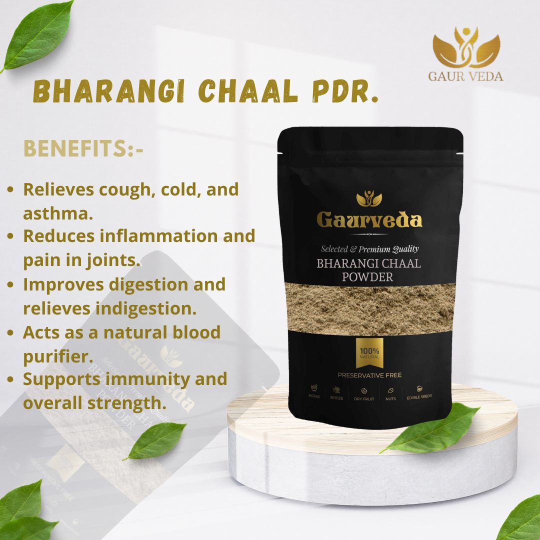 GAURVEDA Bharangi Chaal Powder | Clerodendrum Serratum Bark Powder | Bharangi Stem Bark Churna | Herbal Raw Material for and Herbal Formulations | Dried Churna (100 Grams)