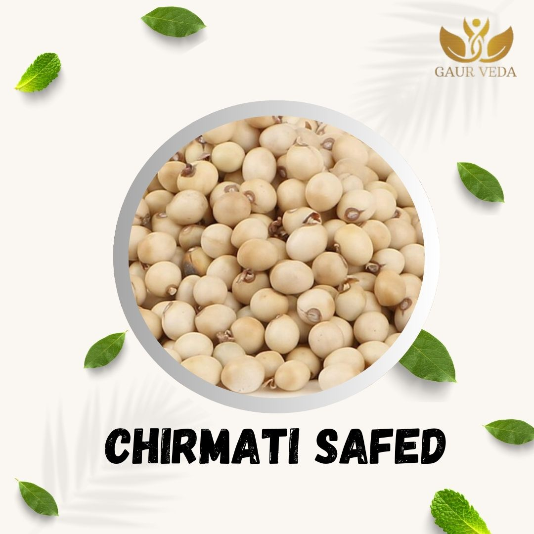 GAURVEDA Chirmati Safed | Natural & Traditional Food | Healthy Eating | Fresh Ingredients | Authentic Indian Taste | Pure & Wholesome (No Preservatives) | 500 Grams