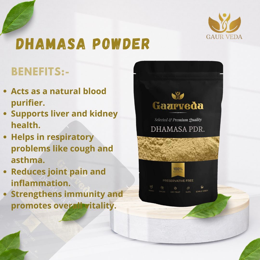 GAURVEDA Dhamasa Powder 100% Natural & Pure | Traditional Ayurvedic Herb/Seed/Powder | Supports Wellness & Daily Health | Ideal for Herbal Remedies, 100 Grams