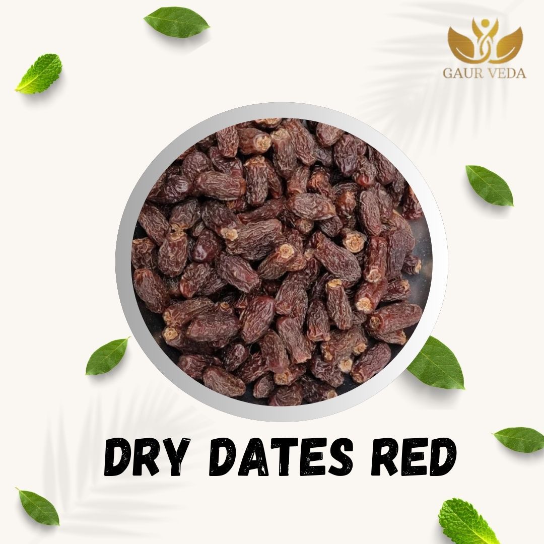 GAURVEDA Premium Red Dry Dates | Khajoor | Rich in Iron & Fiber | Energy Booster | Naturally Sweet Snack | Healthy & Delicious Treat | 100 Grams