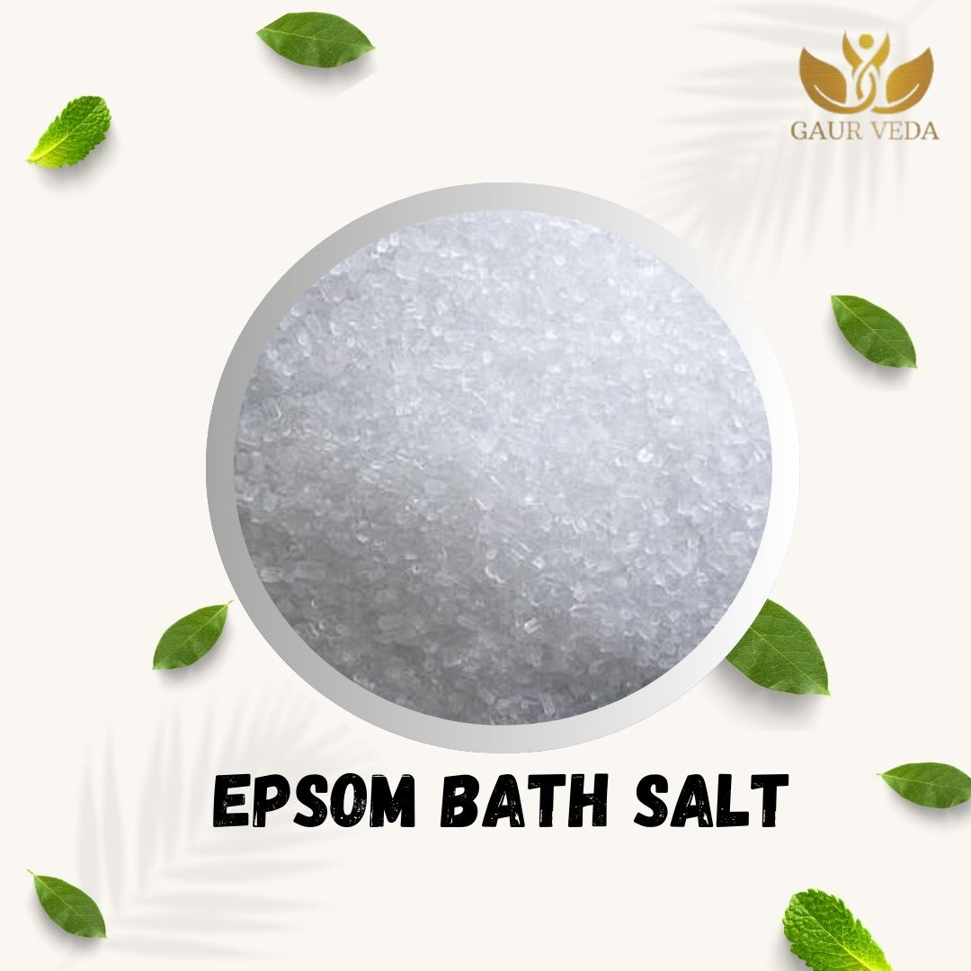Gaurveda Natural Epsom Bath Salt Crystal and Bath - 1KG | For Muscle Relief, Relieves Aches & Pain