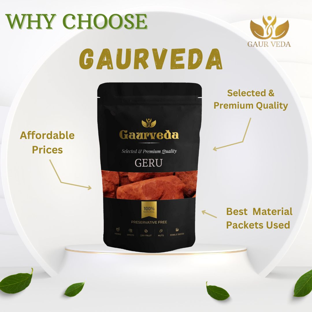 GAURVEDA Geru 100% Natural & Pure | Traditional Ayurvedic Herb/Seed/Powder | Supports Wellness & Daily Health | Ideal for Herbal Remedies, 900 Grams