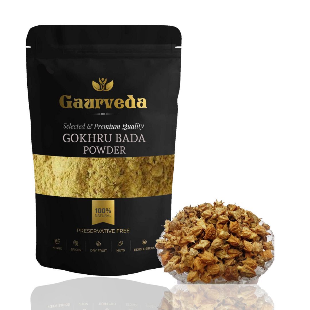 Gaurveda Gokhru Bada Powder - Tribulus Terrestris Seeds Powder - Small Caltrops Powderr - Pure & Natural (100 Grams)