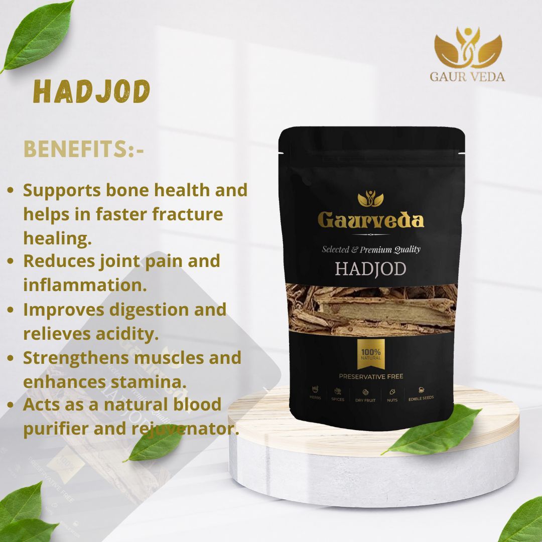 GAURVEDA Hadjod 100% Natural & Pure | Traditional Ayurvedic Herb/Seed/Powder | Supports Wellness & Daily Health | Ideal for Herbal Remedies, 100 Grams