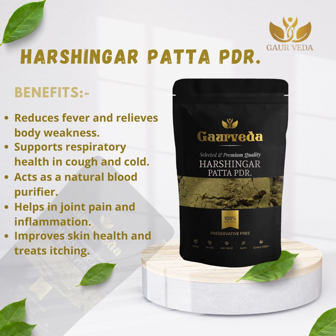 GAURVEDA Harshingar patta Powder 100% Natural & Pure | Traditional Ayurvedic Herb/Seed/Powder | Supports Wellness & Daily Health | Ideal for Herbal Remedies, 100 Grams