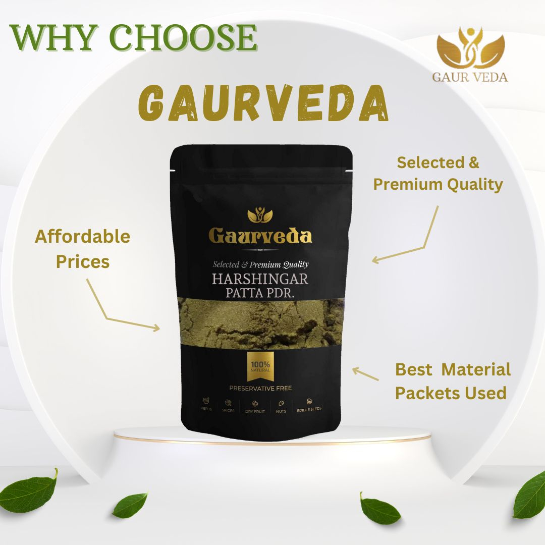 GAURVEDA Harshingar patta Powder 100% Natural & Pure | Traditional Ayurvedic Herb/Seed/Powder | Supports Wellness & Daily Health | Ideal for Herbal Remedies, 100 Grams