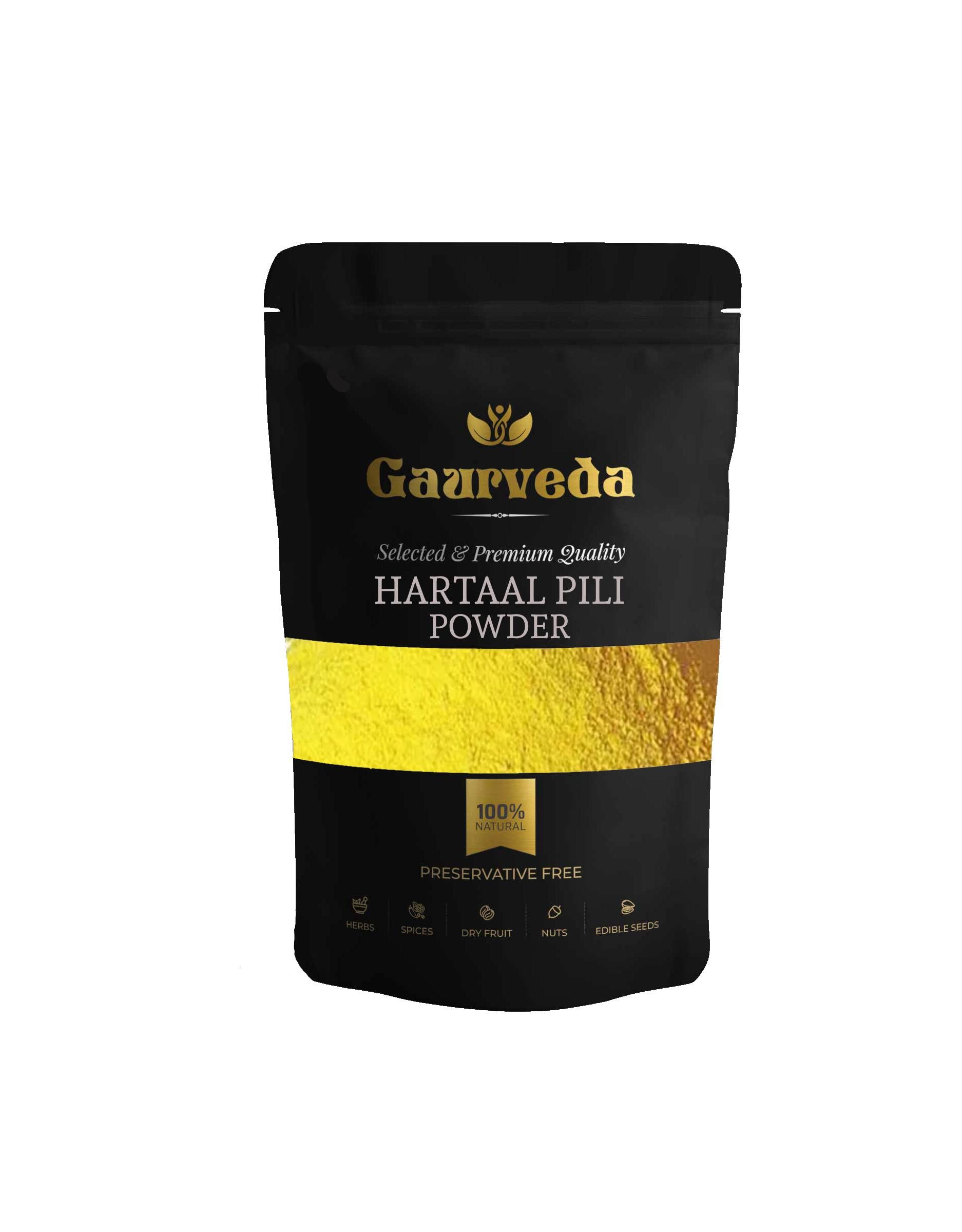 GAURVEDA Hartaal PILI Powder 100% Natural & Pure | Traditional Ayurvedic Herb/Seed/Powder | Supports Wellness & Daily Health | Ideal for Herbal Remedies, 100 Grams