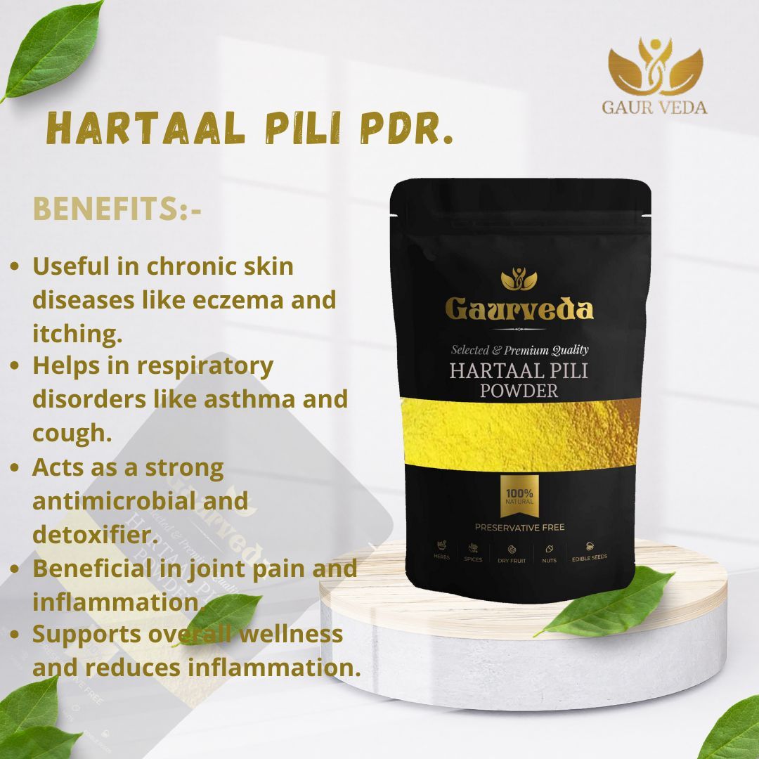 GAURVEDA Hartaal PILI Powder 100% Natural & Pure | Traditional Ayurvedic Herb/Seed/Powder | Supports Wellness & Daily Health | Ideal for Herbal Remedies, 100 Grams