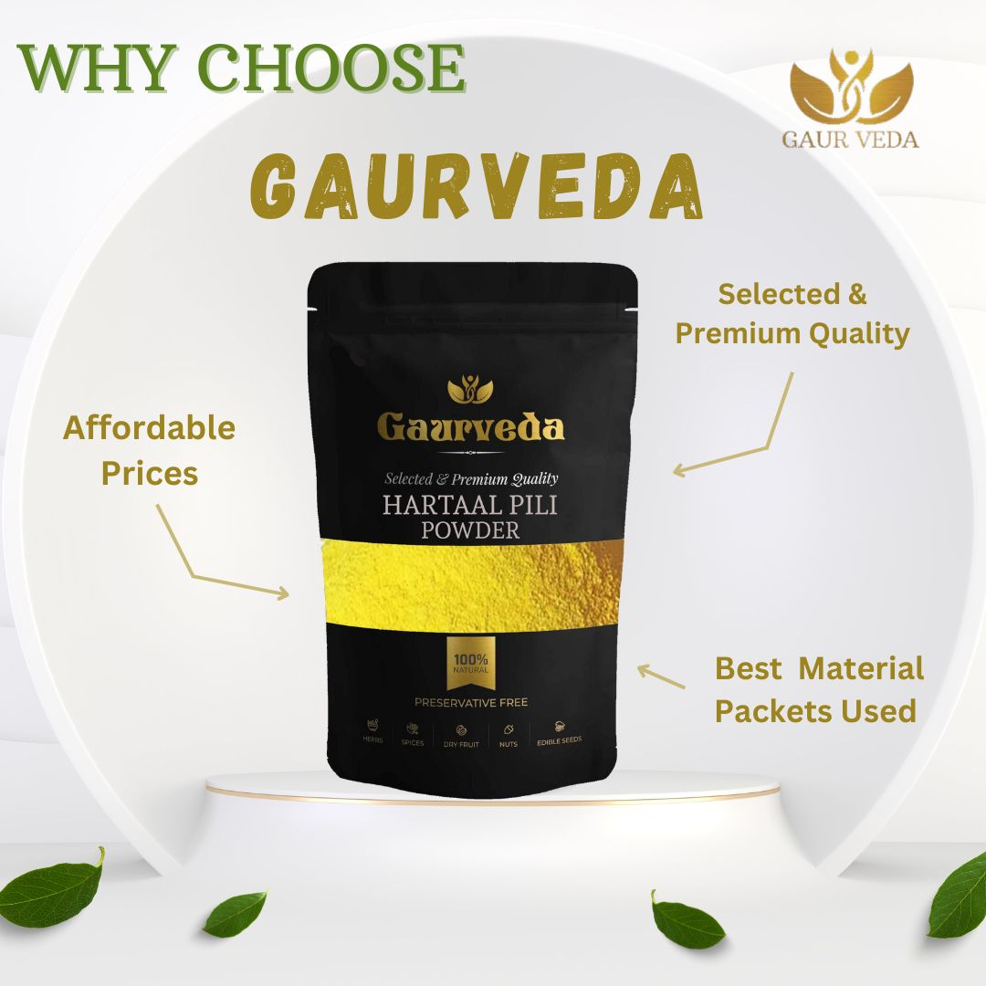 GAURVEDA Hartaal PILI Powder 100% Natural & Pure | Traditional Ayurvedic Herb/Seed/Powder | Supports Wellness & Daily Health | Ideal for Herbal Remedies, 100 Grams