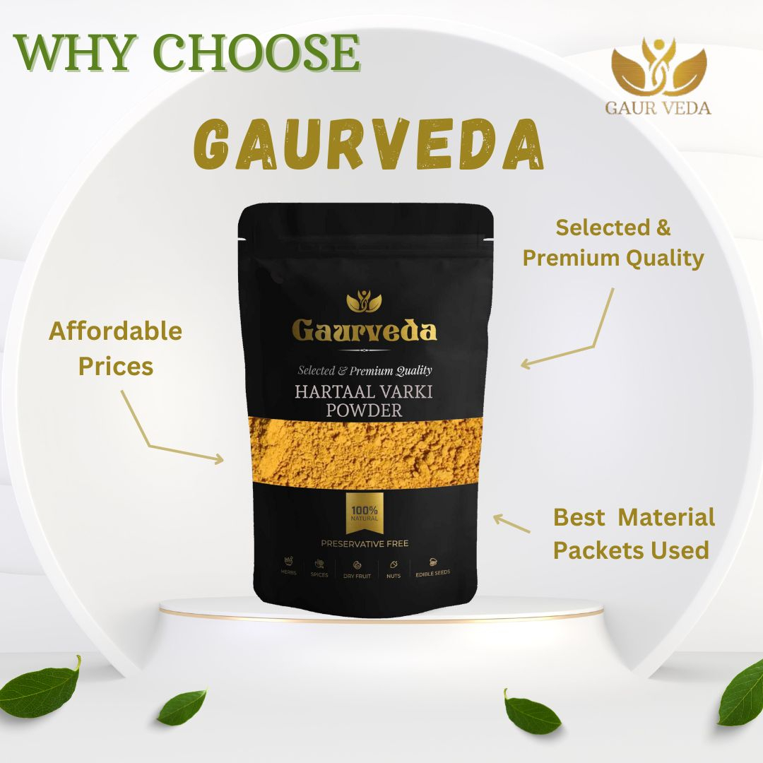 GAURVEDA Hartaal varki Powder 100% Natural & Pure | Traditional Ayurvedic Herb/Seed/Powder | Supports Wellness & Daily Health | Ideal for Herbal Remedies, 100 Grams