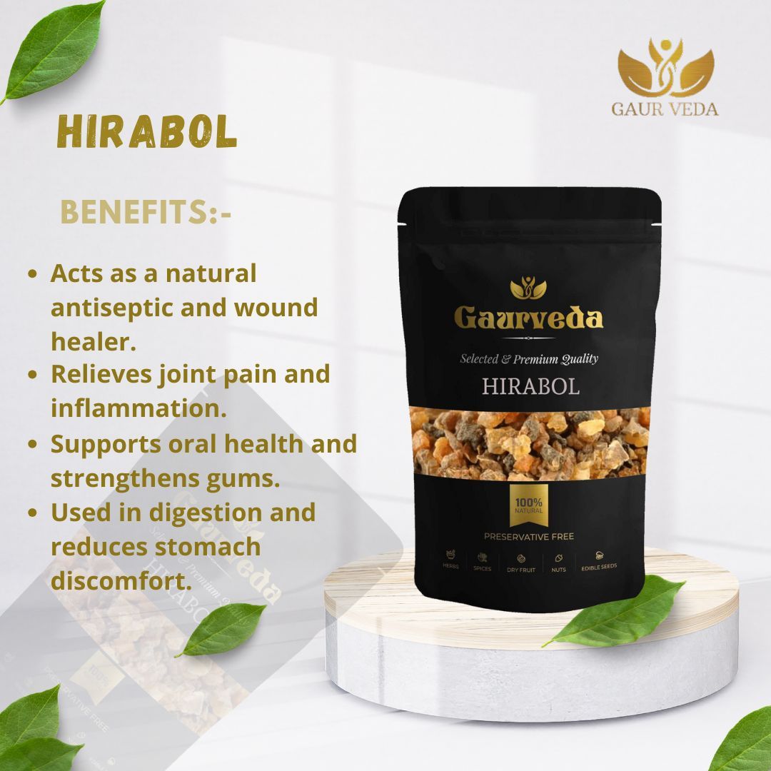 GAURVEDA Hirabol - Authentic Ayurvedic Herb | Traditional Remedy | Natural Wellness Support - Experience the Power of Ayurveda! | 100 Grams