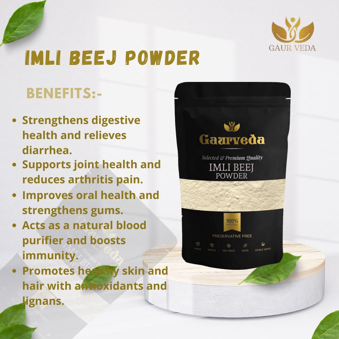 GAURVEDA Imli Beej Powder | Tamarind Seed Powder | Traditional Ayurvedic Herb | Natural Remedy for Digestive Health & Overall Wellness (100g) | 100 Grams