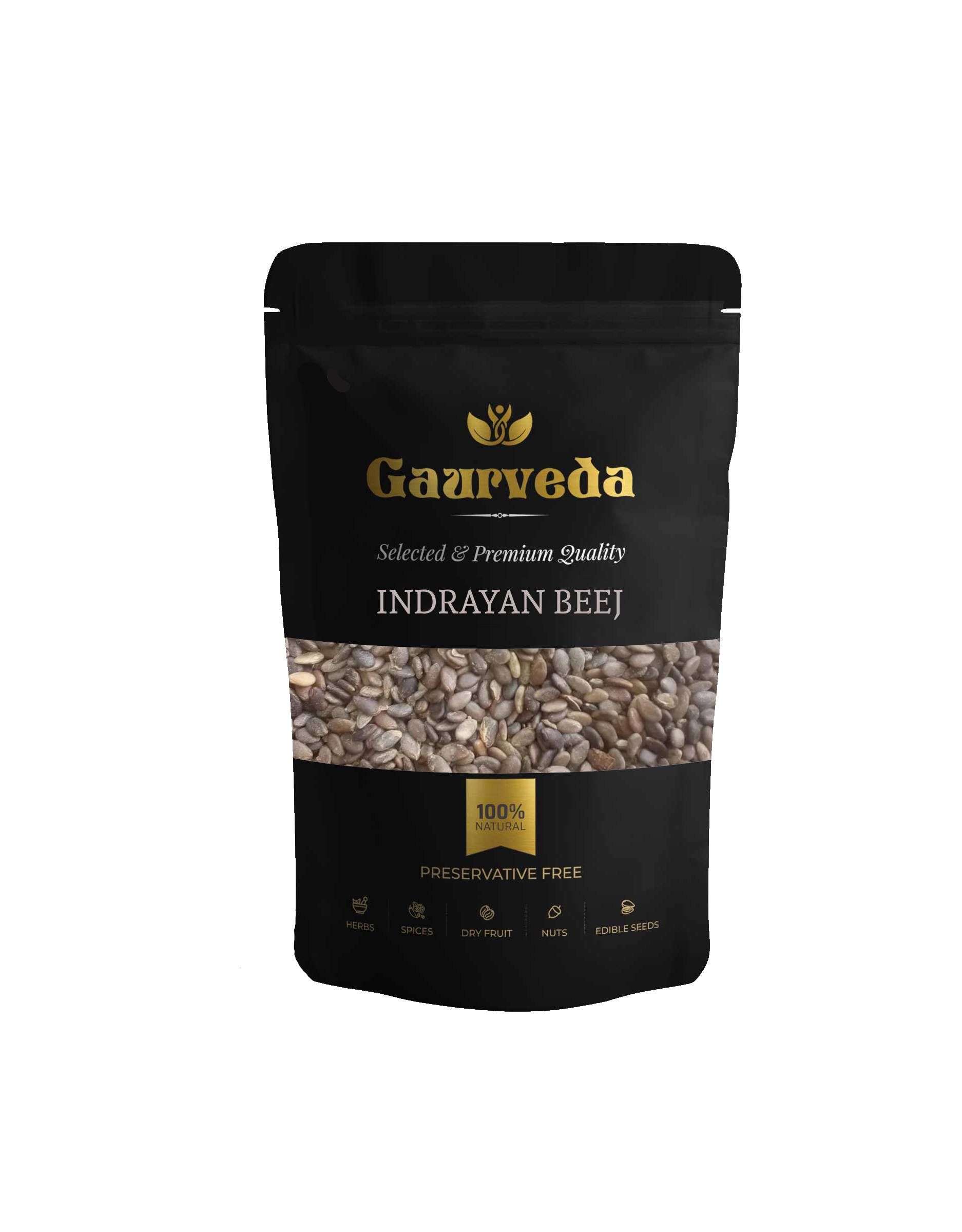 GAURVEDA Indrayan Beej - Natural Remedy Seeds for Traditional Wellness | Supports Healthy Living, Ayurvedic Herb, Pure & Authentic | 100 Grams