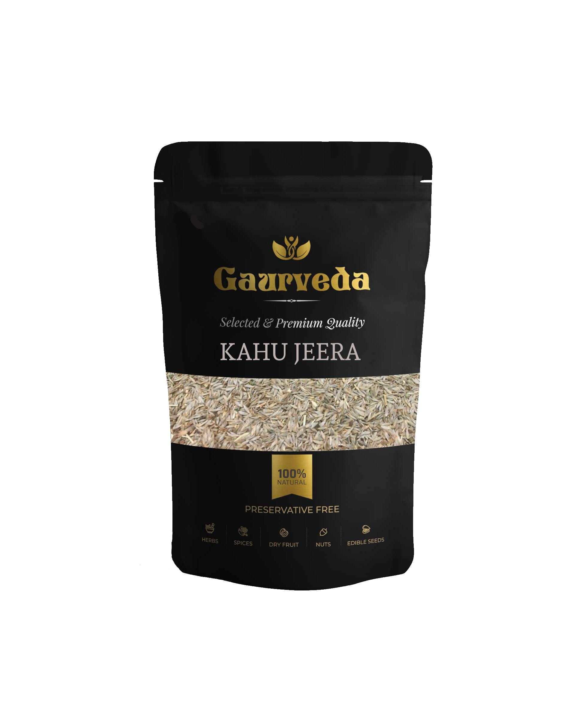 GAURVEDA Kahu Jeera | Seeds | Fresh & Aromatic Cumin | Authentic Indian Spice for Cooking & Seasoning | Pure Flavor Enhance | 100 Grams