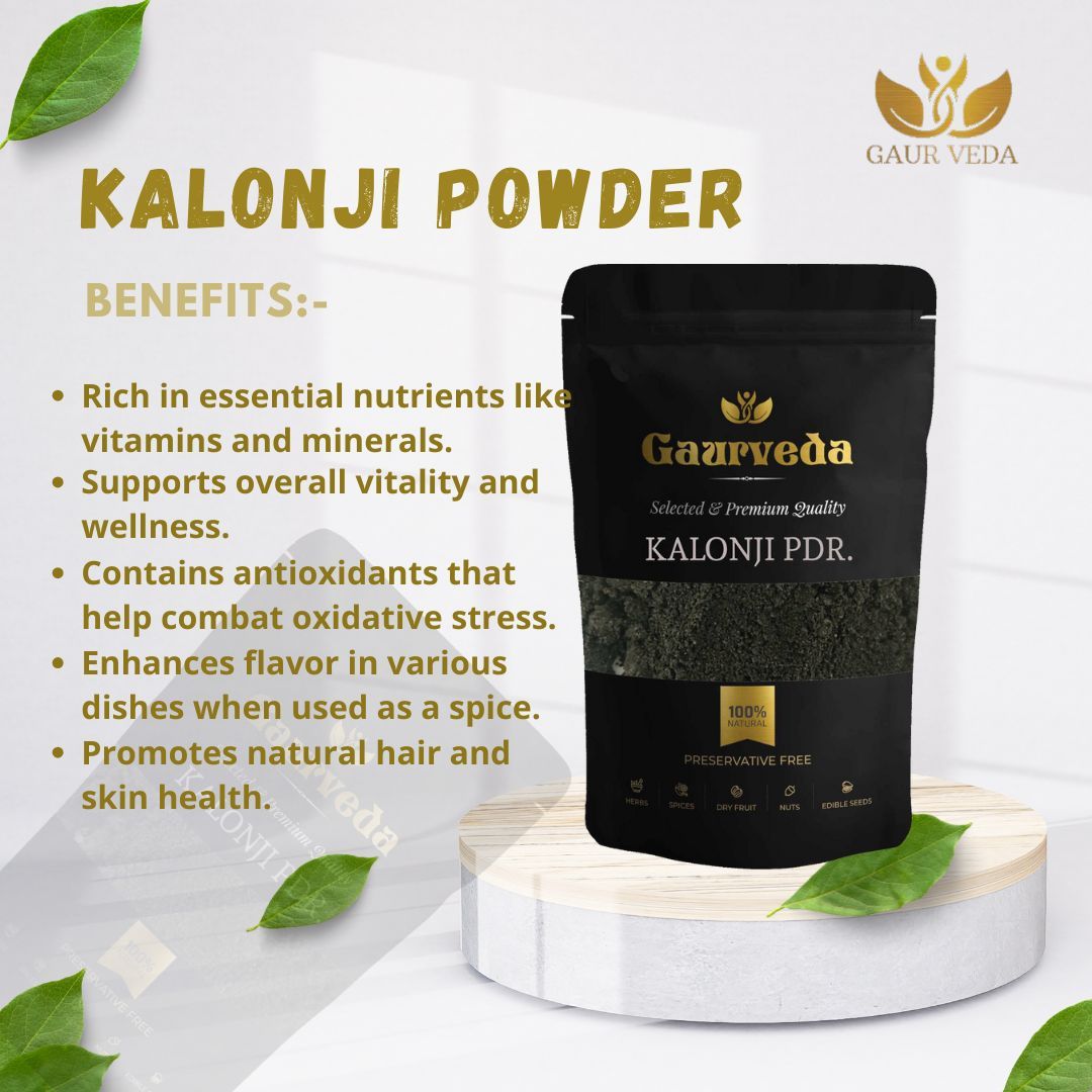 GAURVEDA Kalonji Powder | Black Seed Powder | | Rich Aroma & Flavor | Pure & Natural Spice for Cooking & Overall Wellness | 100 Grams
