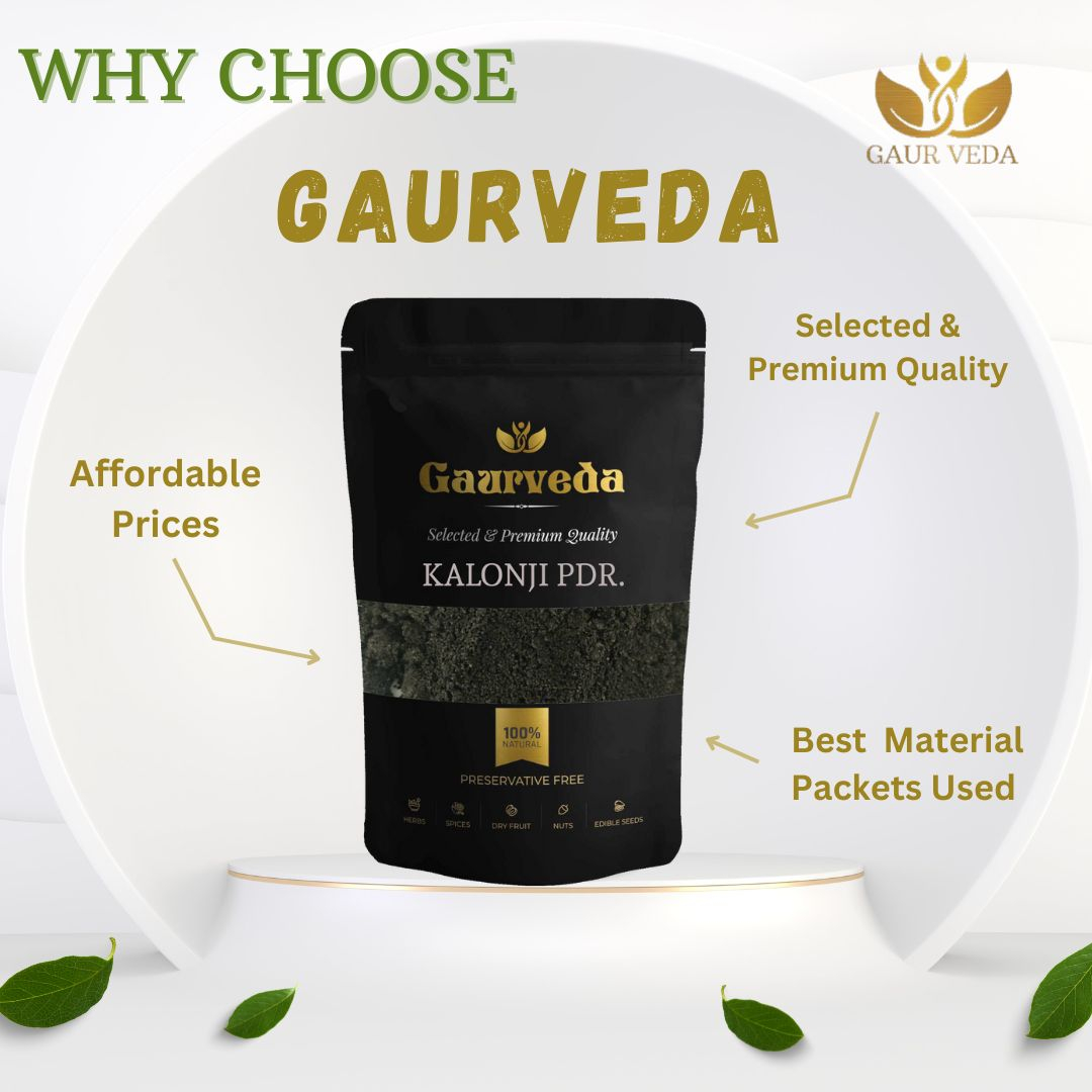 GAURVEDA Kalonji Powder | Black Seed Powder | | Rich Aroma & Flavor | Pure & Natural Spice for Cooking & Overall Wellness | 100 Grams