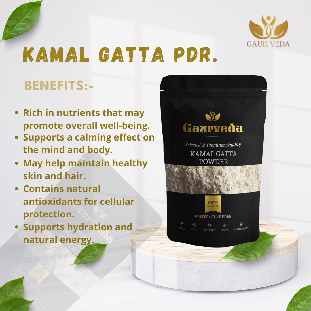 Gaurveda Kamal Gatta Powder - Nelumbo Nucifera Gaertn - Lotus Seeds Powder (100 Grams)